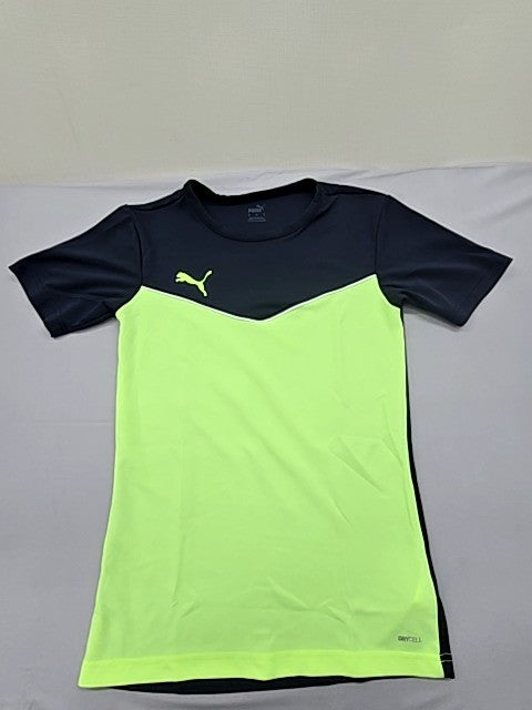 Puma Unisex Black Neon Yellow Drycell T-Shirt Size S Short Sleeve