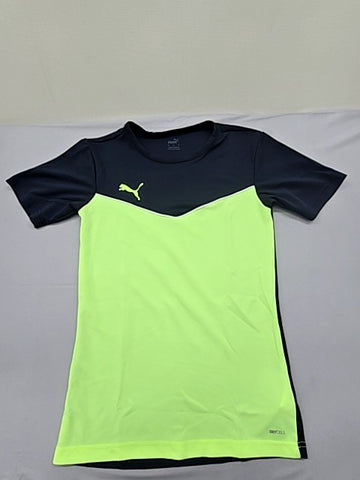 Puma Unisex Black Neon Yellow Drycell T-Shirt Size S Short Sleeve