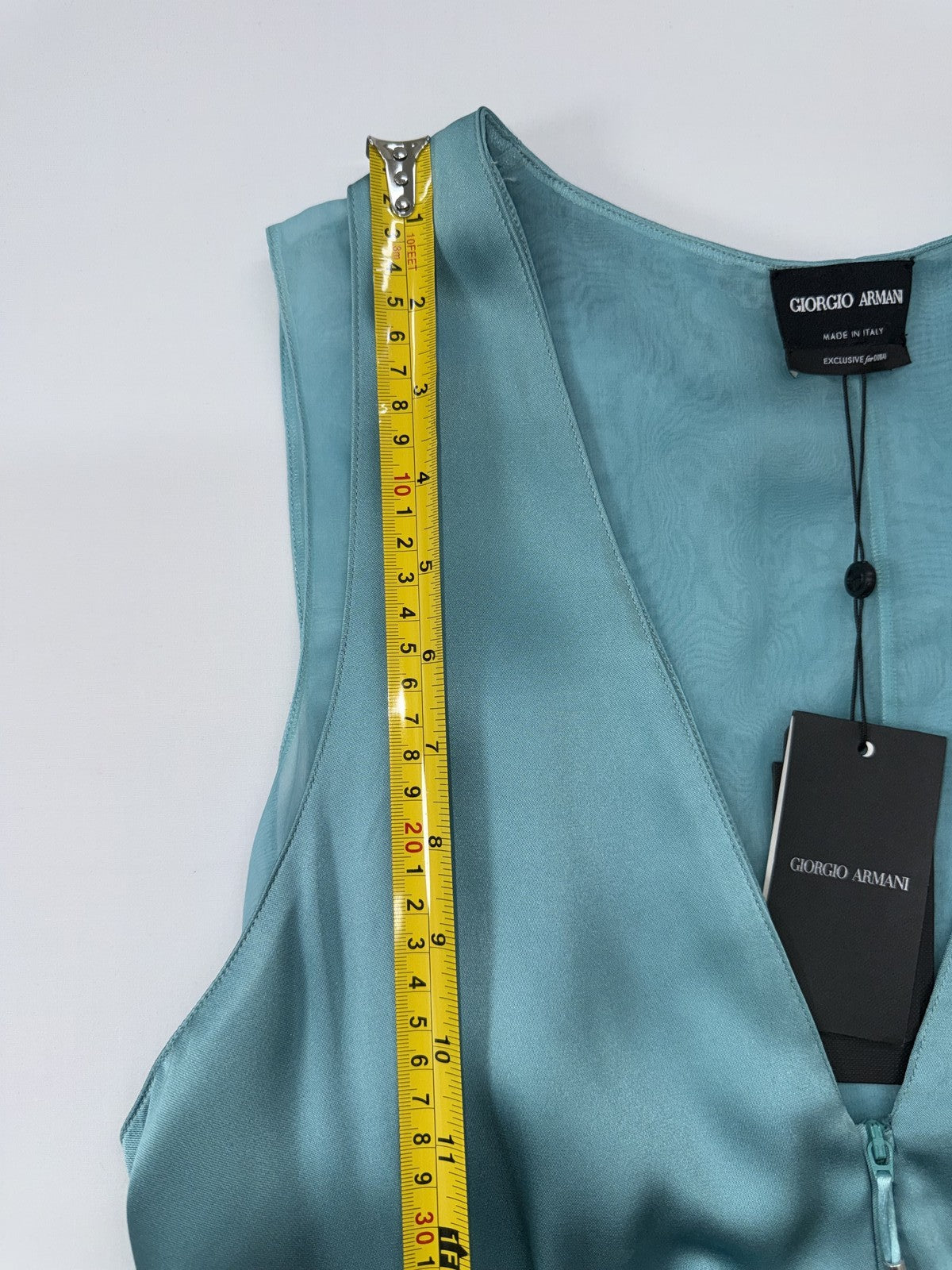 Giorgio Armani Women’s Turquoise Silk Sleeveless Blouse EU 46