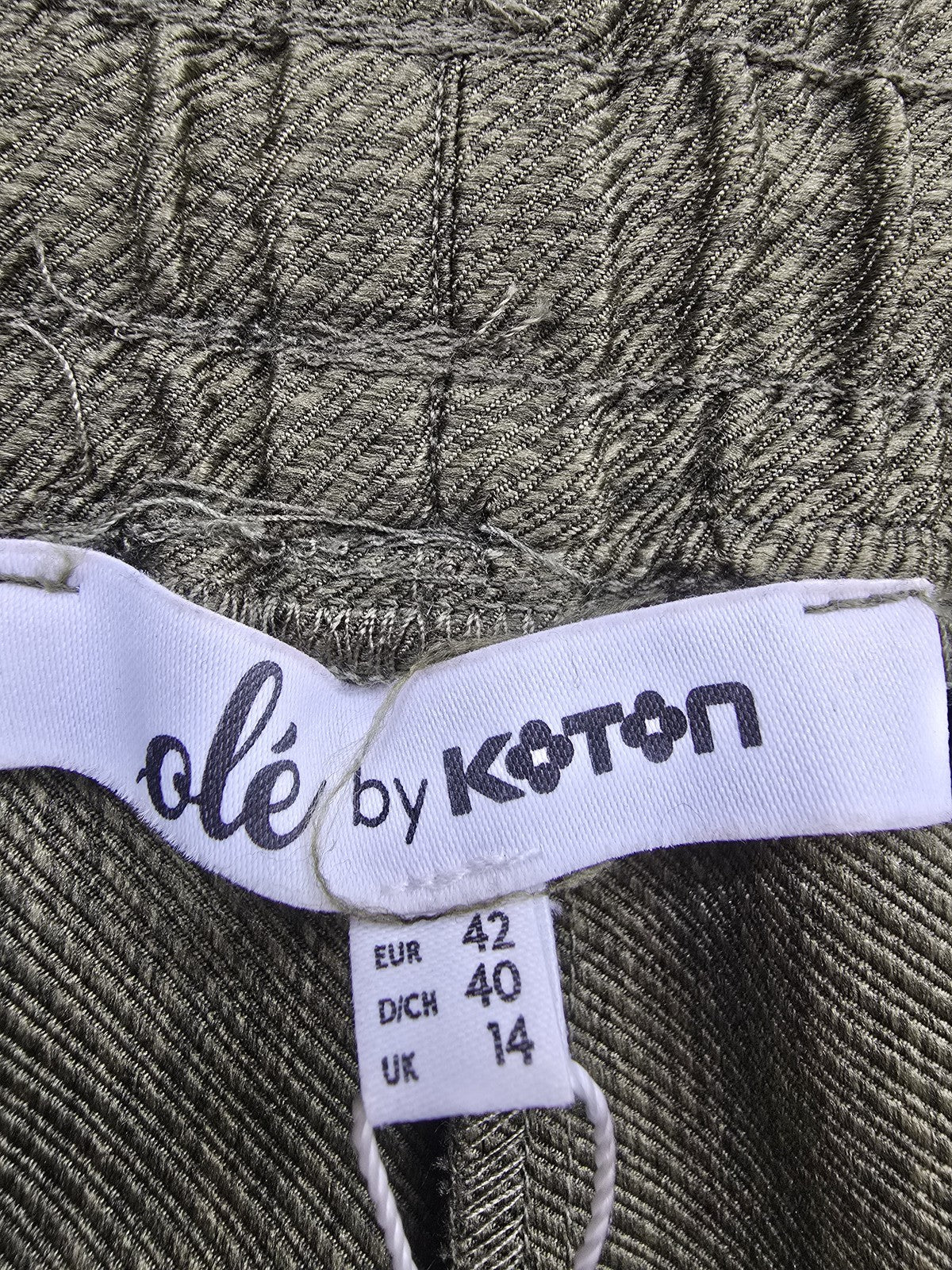 Ole by Koton Women's Gray Wide Leg Cargo Pants High Rise Pockets
