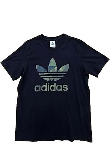 Adidas Men's Black Camo Short Sleeve T-Shirt Cotton Crew Neck M