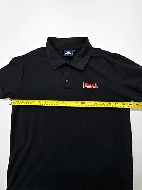 London Boys Black Logo Polo Shirt Size S Wash Inside Out
