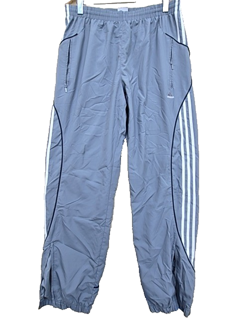 Adidas Men's Grey 3-Stripes Track Pants XL