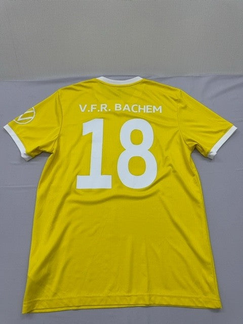 Adidas Unisex Yellow Soccer Jersey V-Neck M Aeroready Short Sleeve