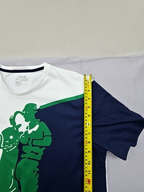 Polo Ralph Lauren Performance T-Shirt Men M White Navy Crewneck