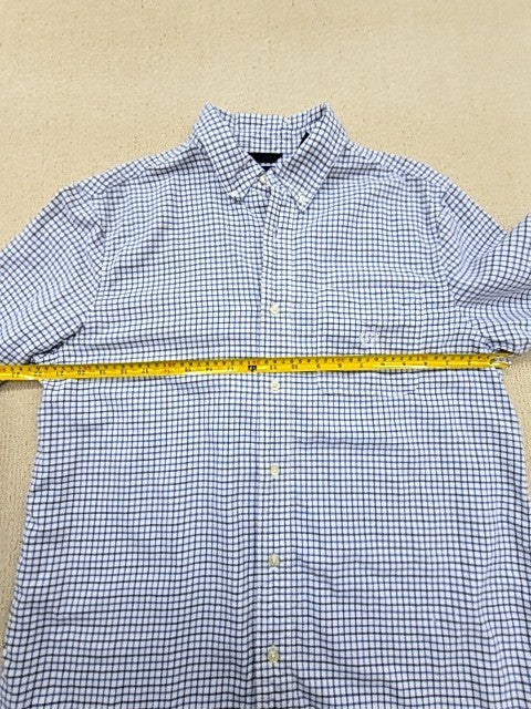Chaps Blue Gingham Long Sleeve Button Down Cotton Men's M Shirt