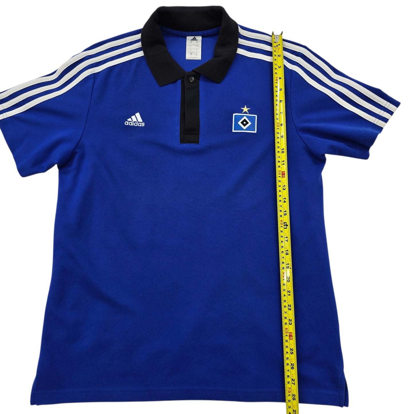 Adidas Men's Royal Blue Polo Short Sleeve Shirt Size L Three Stripes