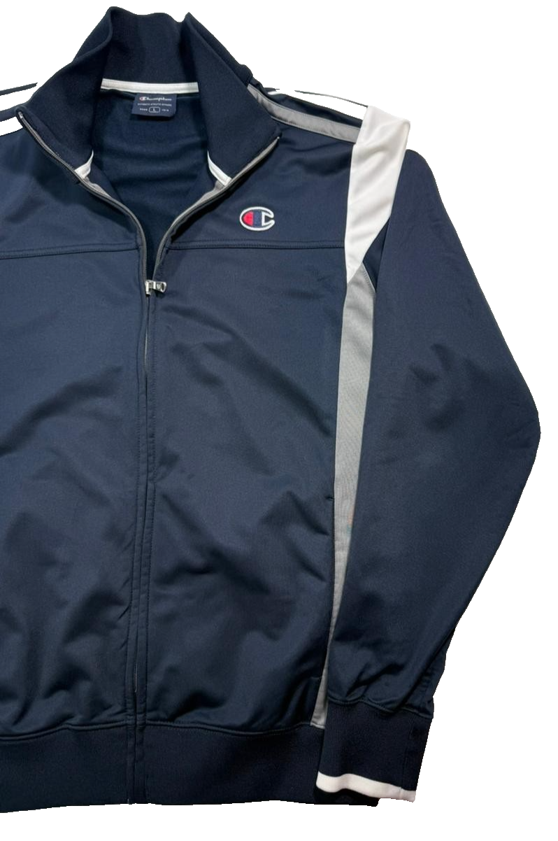 Champion Men's Full Zip Jacket In Navy Blue - Size L