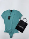 Giorgio Armani Women’s Teal Ribbed Bodysuit EU 42