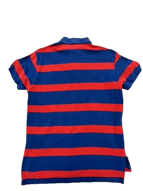 Polo Ralph Lauren Navy Red Stripe Polo Shirt M Custom Slim Fit