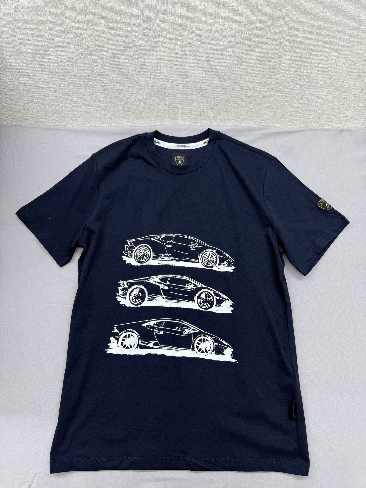 Lamborghini Swinger Men's Dark Blue S Cotton T-Shirt Graphic Logo Patch
