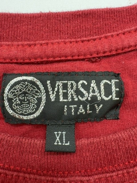 VERSACE Men's Red Gold Graphic T-Shirt Size XL New Style Crew Neck
