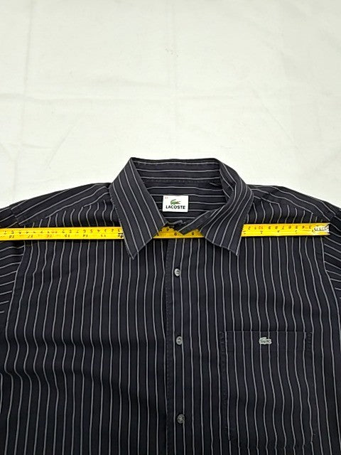 Lacoste Men's Navy White Stripe Cotton Button Down Shirt 43