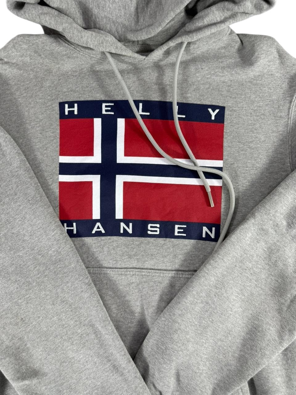 Helly Hansen Logo Hoodie Sweatshirt Grey Size XS Pullover