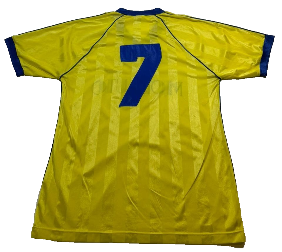 Vintage Crpjal Portugal Football Men'S Yellow Blue Striped Molauto Number 7 S/L