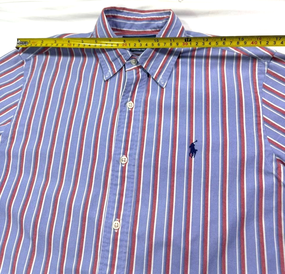 Polo Ralph Lauren Short-Sleeve Striped Oxford Shirt In Blue,Red, And White