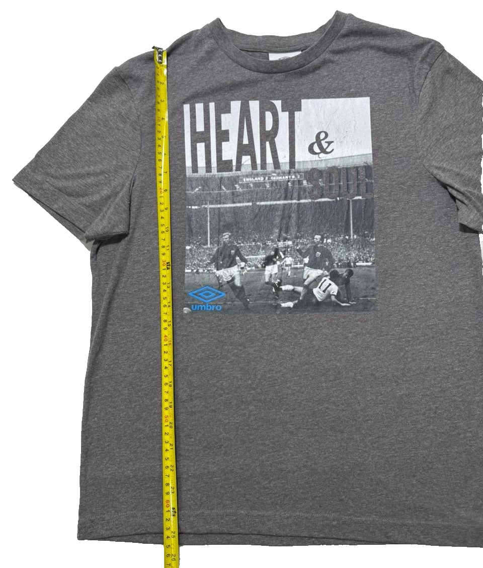 Umbro Men's "Heart & Soul" Graphic T-Shirt Gray - Size S