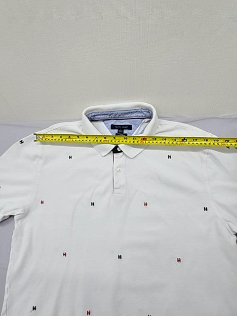 Tommy Hilfiger Men's White Dot Slim Fit Polo Shirt XXL Cotton