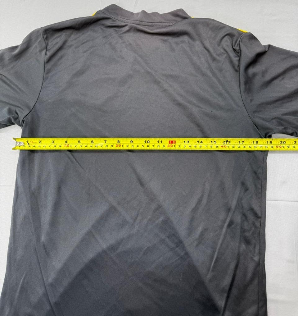 Nike Men's Black Color Block Athletic T-Shirt L Yellow Panels Swoosh
