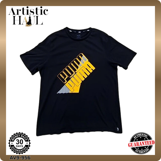 Puma Men's Black T-Shirt – Size M, Short Sleeve, Crew Neck – Ref F2C83