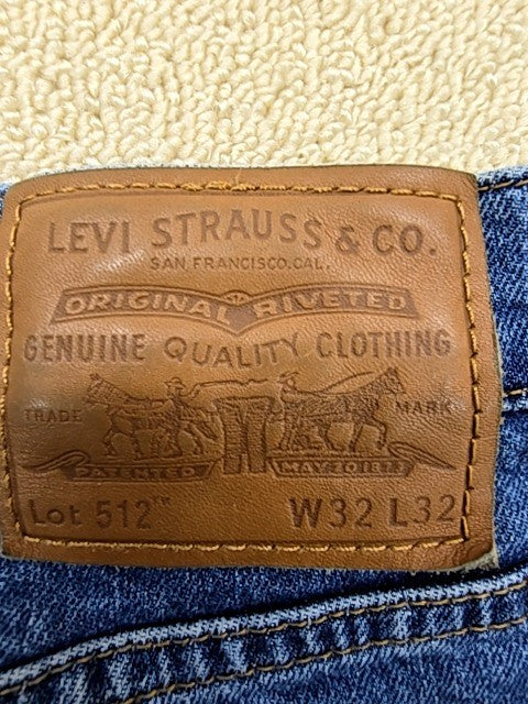 Levi's 512 Men's Blue Slim Taper Jeans Size 32 Stretch Medium Wash