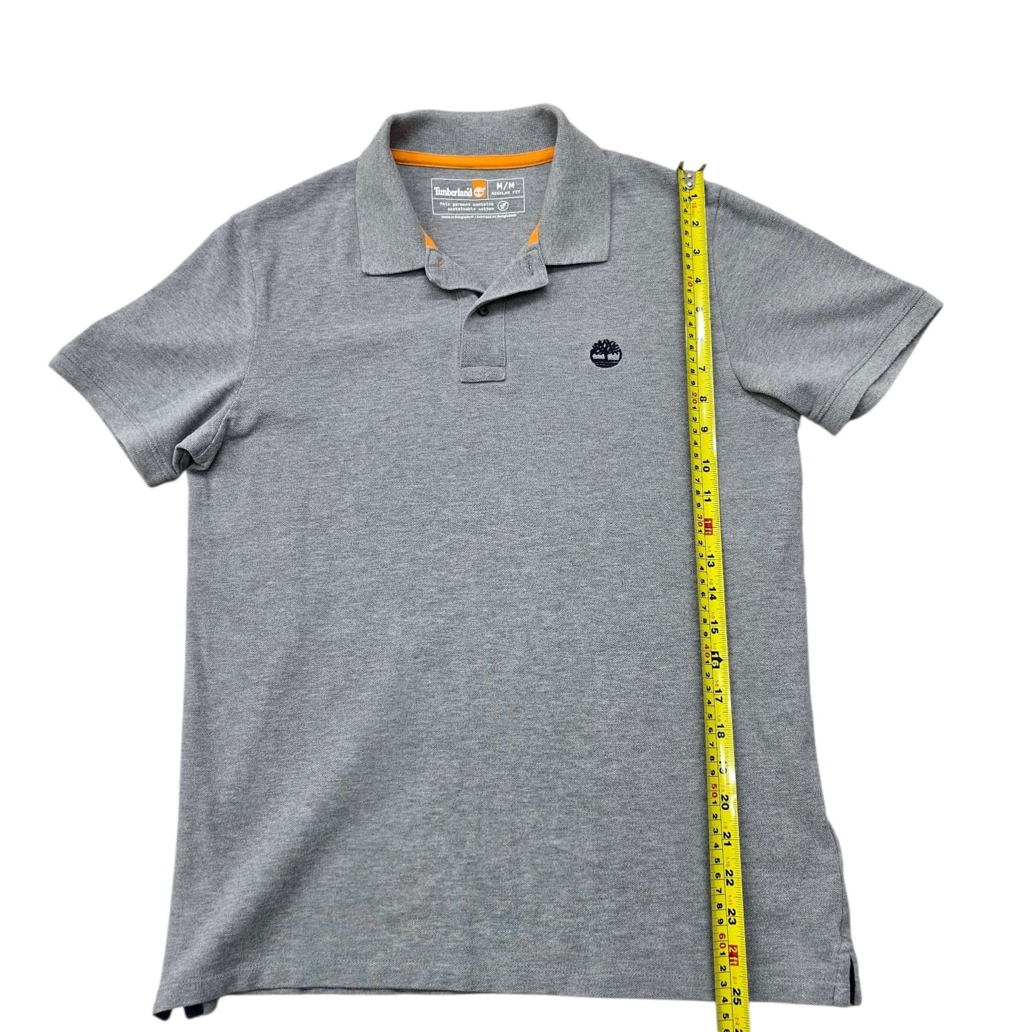 Timberland Men's Gray Polo Shirt Size M Embroidered Logo