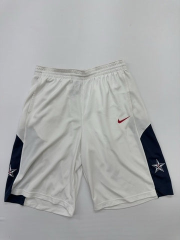 Nike Boys White Athletic Shorts Elastic Waist Size L Relaxed Pockets