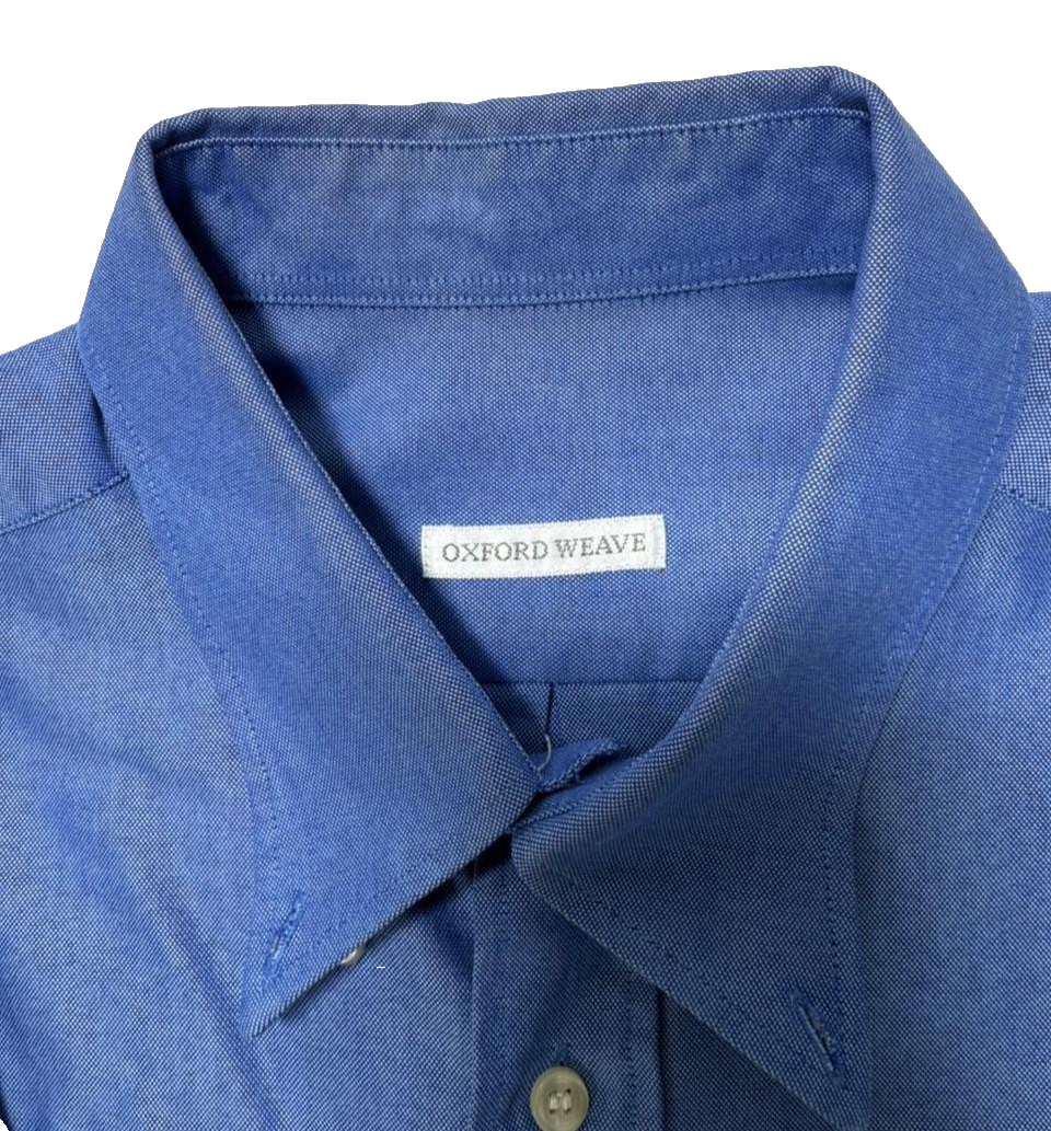 Men's Blue Oxford Weave Button-Up Dress Shirt - Size XL