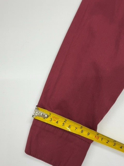 SHEIN Women's Burgundy Collared Shirt Dress Size S Cotton Knee