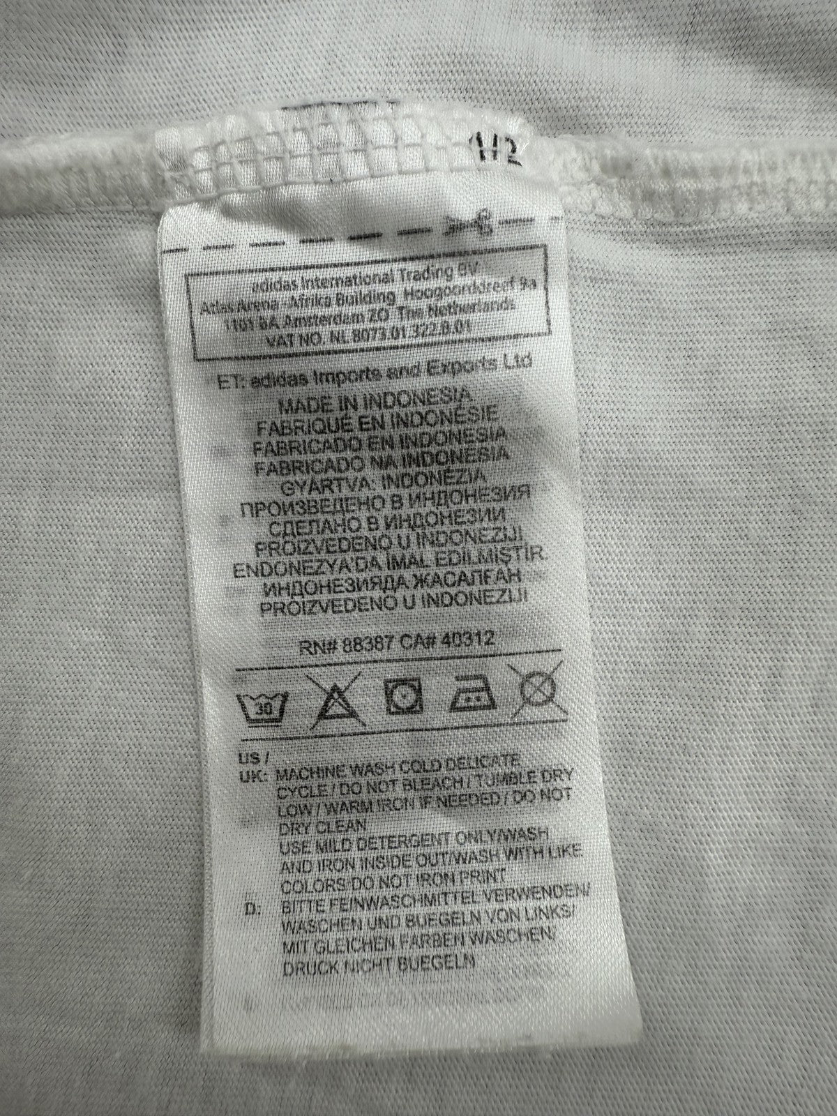 Adidas Originals 3 Stripes White Cotton T-Shirt Men's M Regular