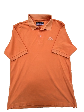 Kappa Men's Orange Polo Shirt Short Sleeve Cotton Logo Collared