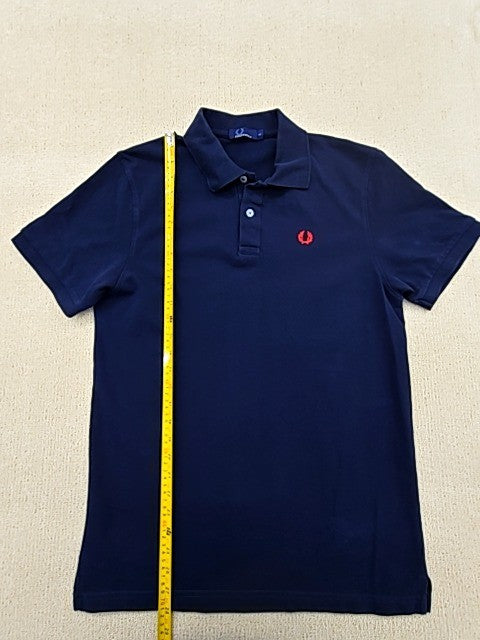 Fred Perry Men's Polo Shirt Navy Blue Cotton Large Short Sleeve