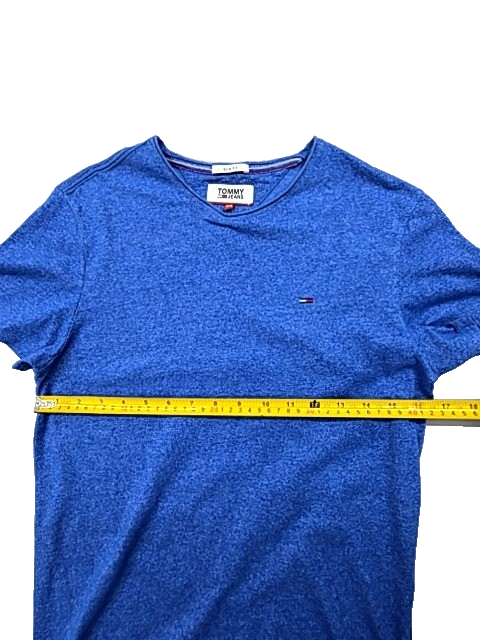 Tommy Jeans Slim Fit XS Blue Short Sleeve Crew Neck Cotton T-Shirt Men's