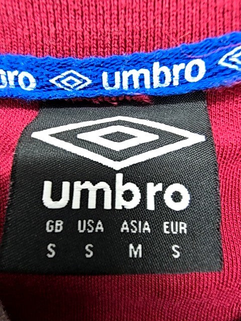 UmbrO Boys Maroon Colorblock Polo Shirt Size S Embroidered Logo Button Up
