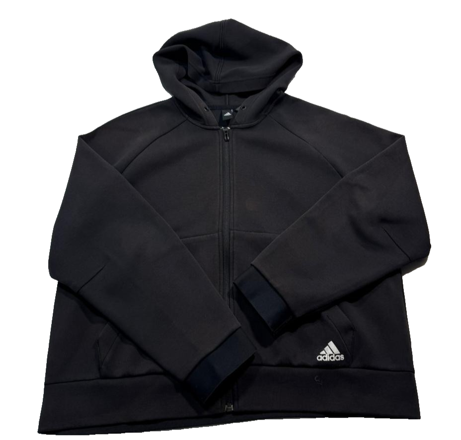 Black Adidas Hoodie Zip Up Men's Size XL Made In China