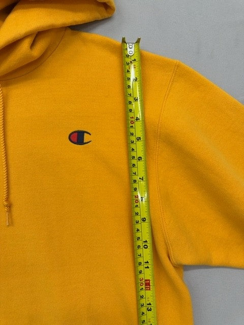 Champion Yellow Pullover Fleece Hoodie S Unisex