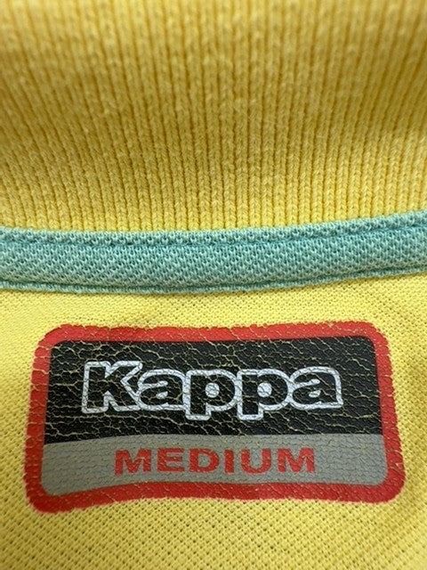 Kappa Vintage Yellow Polo Shirt M Cotton Short Sleeve
