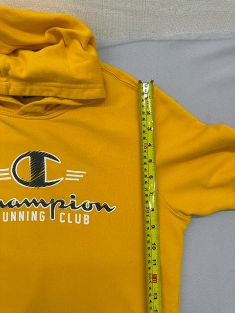 Champion Unisex Yellow Running Club Pullover Hoodie XL Fleece