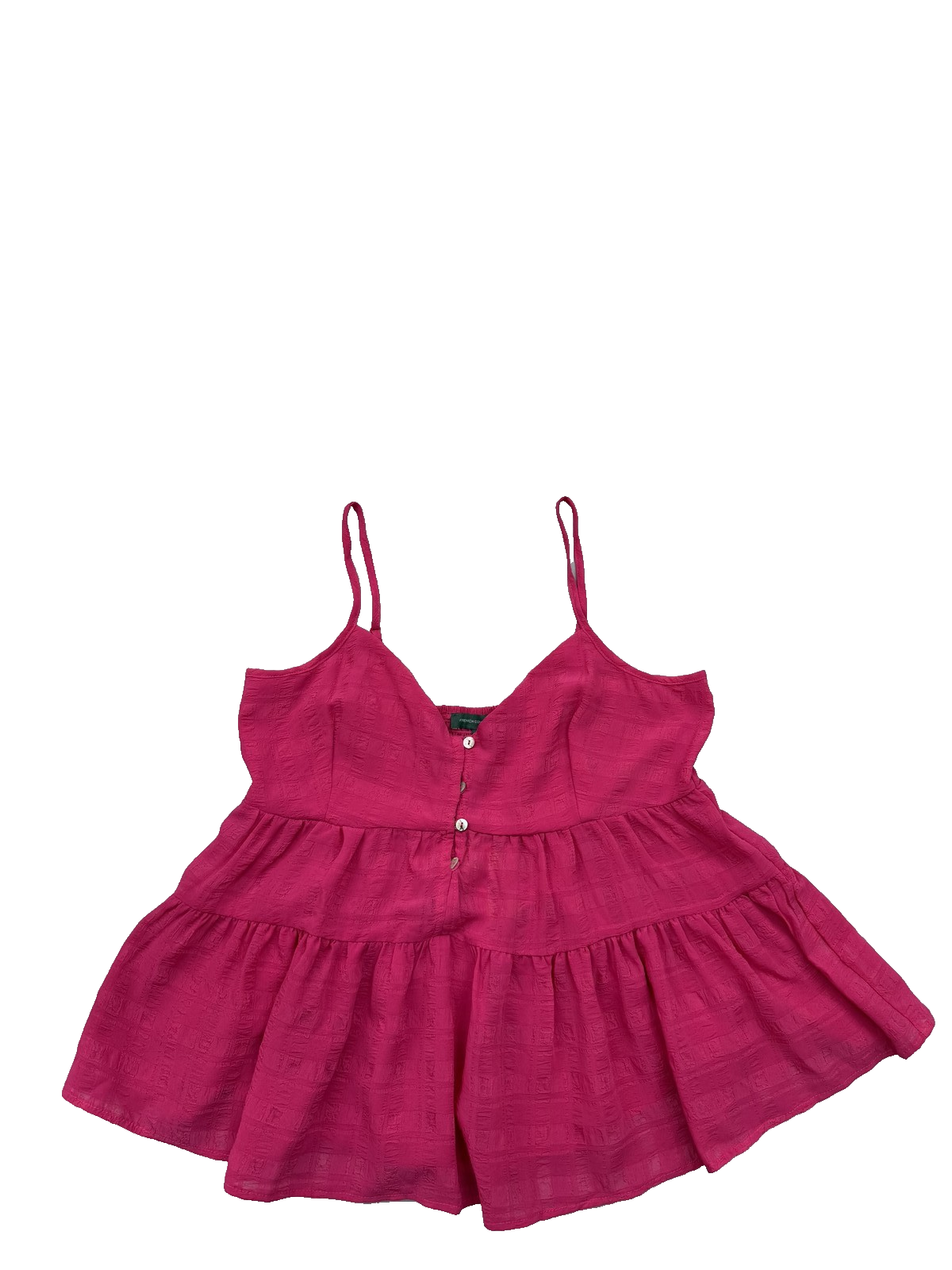 French Connection Pink Sleeveless V-Neck Tiered Camisole Top Size 10