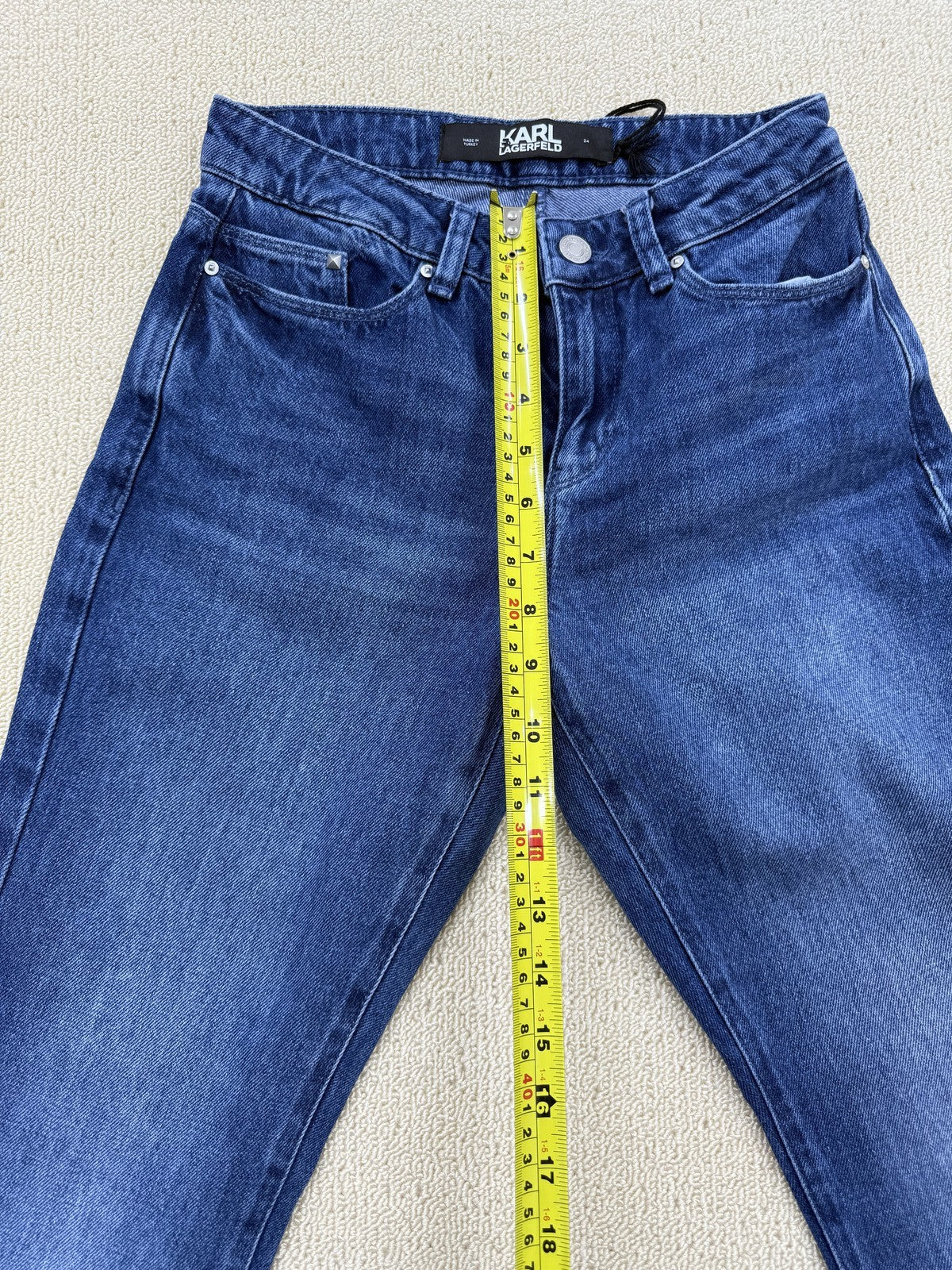 Karl Lagerfeld Women's Blue Size 24 Jeans 100% Cotton Denim Turkey