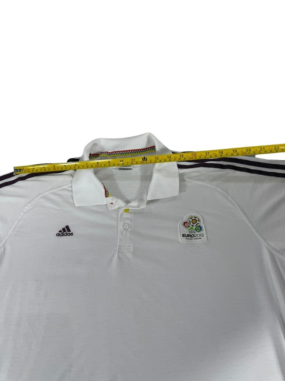Adidas Men's Euro 2012 Polo Shirt White Short Sleeve Official Licensed Size Large