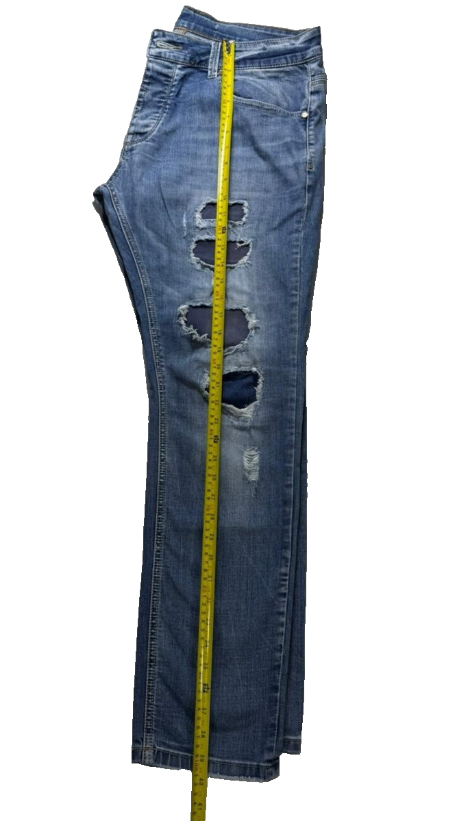 Stone Island Men's Distressed Ripped Jeans Blue Denim Slim Fit