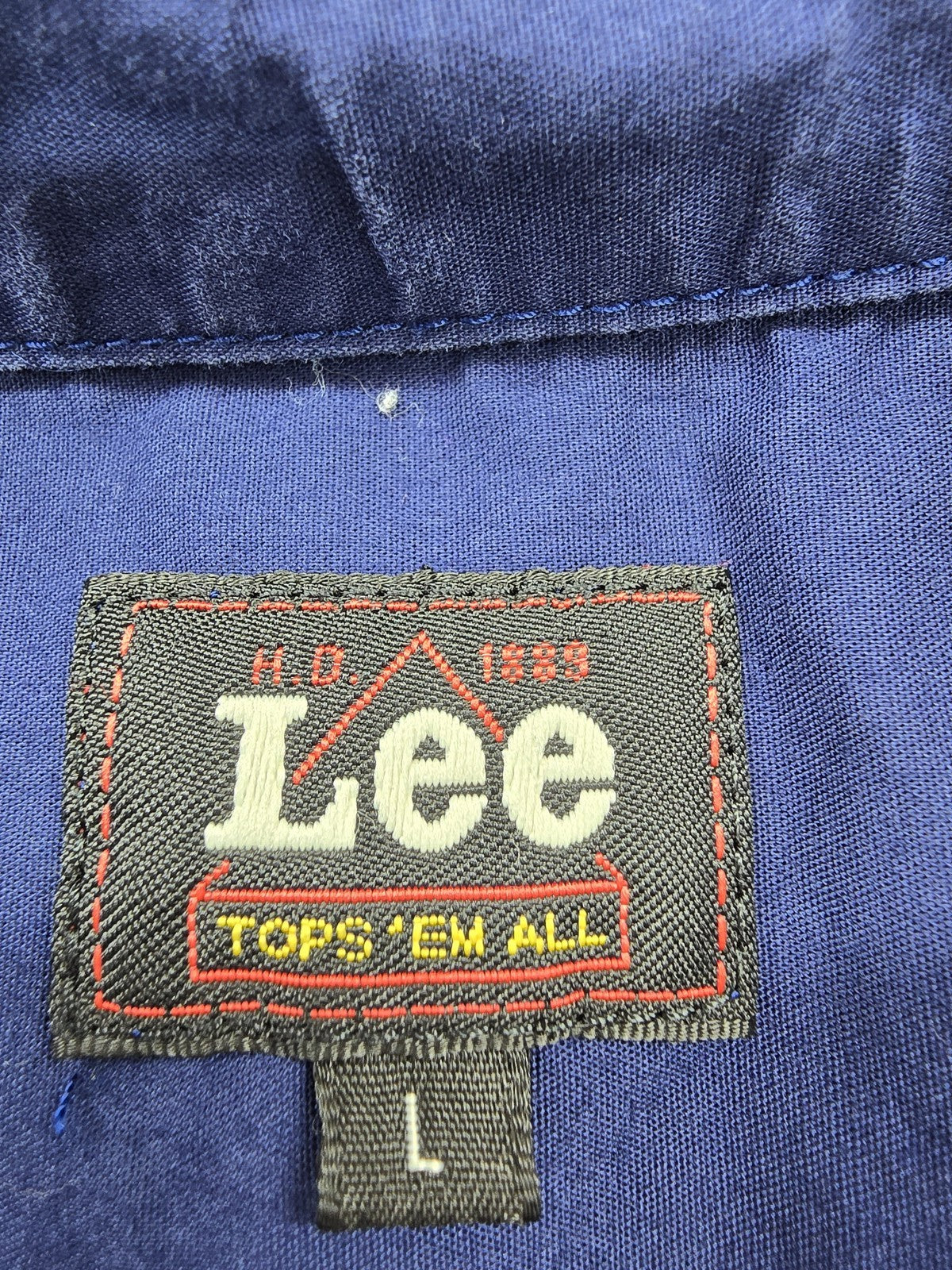 Lee Navy Blue Cotton Button-Down Shirt Long Sleeve Men's Size L