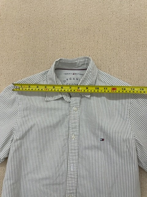 Tommy Hilfiger Men's White Striped Organic Oxford Shirt XS NWT