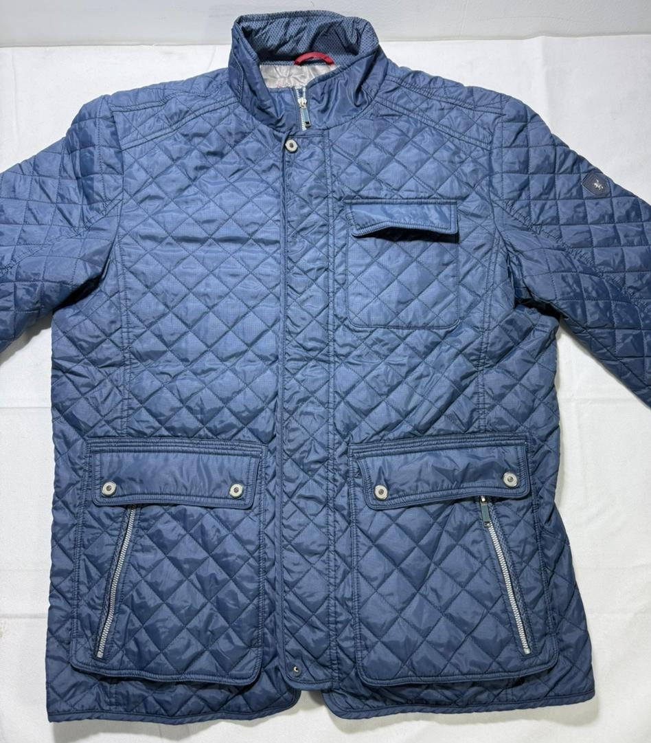 Men Sea Barrier Men's Quilted Jacket Blue L Multi Pockets