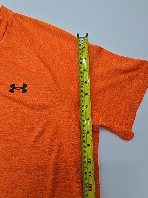 Under Armour Men's Orange HeatGear Tech T-Shirt Loose Fit Size M - EUC