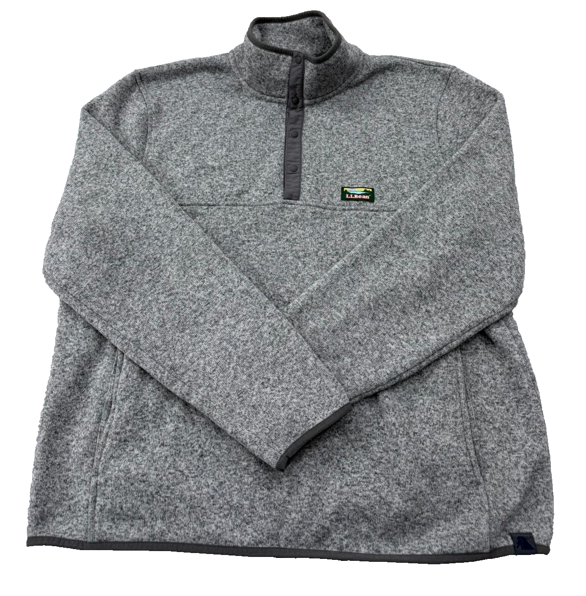 L.L.Bean Men's Gray Quarter-Zip Fleece Pullover XL