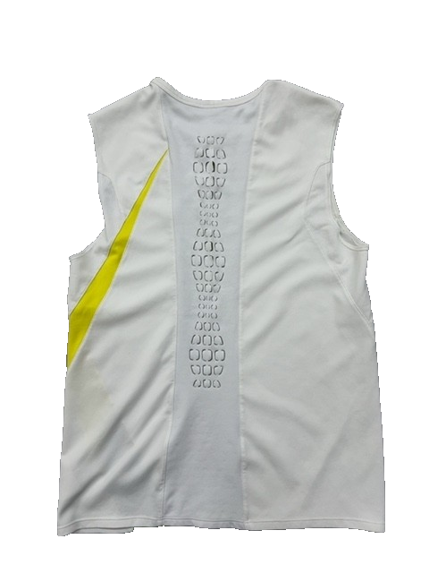 Nike Dri-FIT White Yellow S Sleeveless Tank Top Workout Crewneck