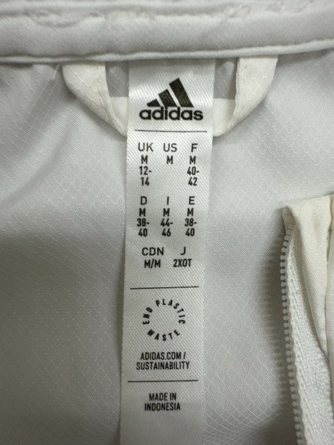Adidas 3-Stripes White Hooded Zipper Jacket Unisex RN85776