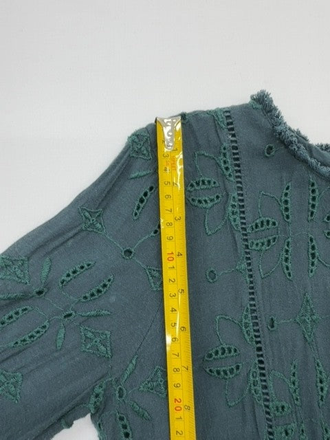 t.r.f Girls Teal Eyelet Knee-Length Dress Size L